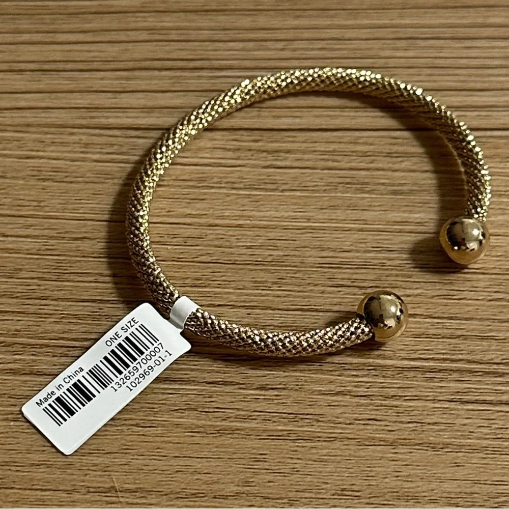 Banana Republic Factory Gold Mesh Open Cuff Bracelet